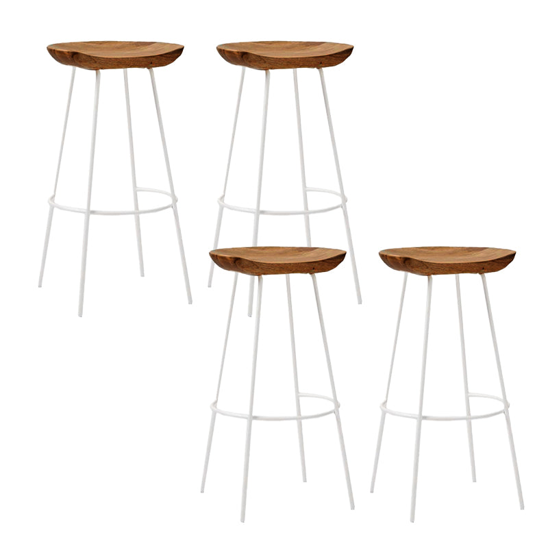 Solid Wood Modern Counter & Bar Stools Matte Finish Indoor Stools Walnut White 4 Piece Set Bar Stool(30"H) Clearhalo 'Bar Furniture' 'Bar Stools' 'bar_stools' 'furn' 'furn_bar_stools' 'Furniture' 'Kitchen & Dining Furniture' 6747800