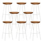 Solid Wood Modern Counter & Bar Stools Matte Finish Indoor Stools Walnut White 8 Piece Set Bar Stool(30"H) Clearhalo 'Bar Furniture' 'Bar Stools' 'bar_stools' 'furn' 'furn_bar_stools' 'Furniture' 'Kitchen & Dining Furniture' 6747802