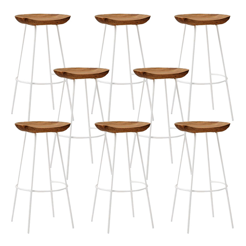 Solid Wood Modern Counter & Bar Stools Matte Finish Indoor Stools Walnut White 8 Piece Set Bar Stool(30"H) Clearhalo 'Bar Furniture' 'Bar Stools' 'bar_stools' 'furn' 'furn_bar_stools' 'Furniture' 'Kitchen & Dining Furniture' 6747802