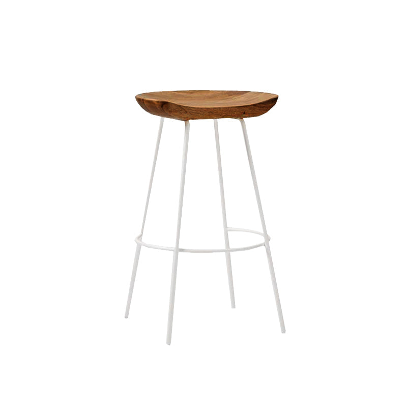 Solid Wood Modern Counter & Bar Stools Matte Finish Indoor Stools Walnut White 1 Piece Counter Stool(26"H) Clearhalo 'Bar Furniture' 'Bar Stools' 'bar_stools' 'furn' 'furn_bar_stools' 'Furniture' 'Kitchen & Dining Furniture' 6747803