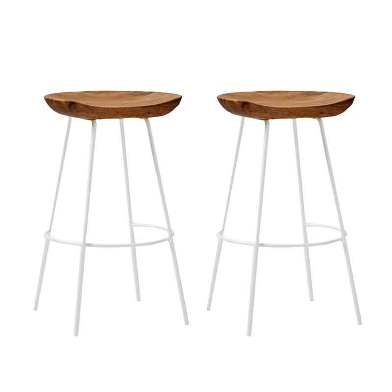 Solid Wood Modern Counter & Bar Stools Matte Finish Indoor Stools Walnut White 2 Piece Set Counter Stool(26"H) Clearhalo 'Bar Furniture' 'Bar Stools' 'bar_stools' 'furn' 'furn_bar_stools' 'Furniture' 'Kitchen & Dining Furniture' 6747804