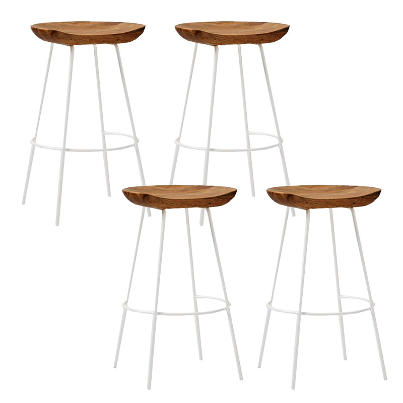 Solid Wood Modern Counter & Bar Stools Matte Finish Indoor Stools Walnut White 4 Piece Set Counter Stool(26"H) Clearhalo 'Bar Furniture' 'Bar Stools' 'bar_stools' 'furn' 'furn_bar_stools' 'Furniture' 'Kitchen & Dining Furniture' 6747805