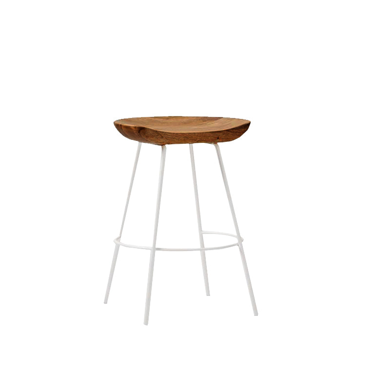 Solid Wood Modern Counter & Bar Stools Matte Finish Indoor Stools Walnut White 1 Piece Short Stool(22"H) Clearhalo 'Bar Furniture' 'Bar Stools' 'bar_stools' 'furn' 'furn_bar_stools' 'Furniture' 'Kitchen & Dining Furniture' 6747808