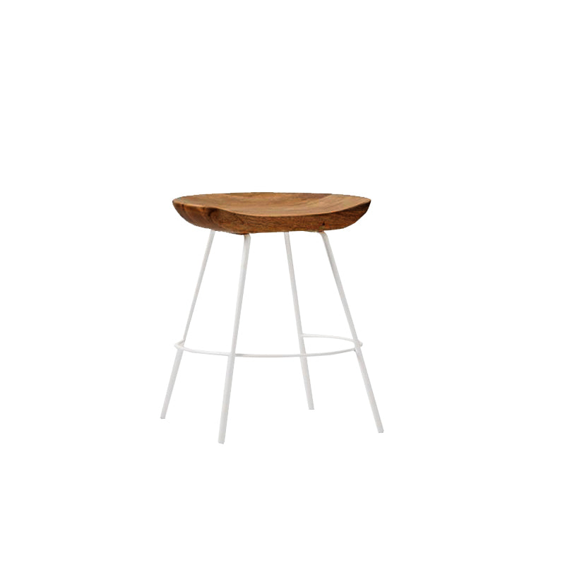 Solid Wood Modern Counter & Bar Stools Matte Finish Indoor Stools Walnut White 1 Piece Short Stool(18"H) Clearhalo 'Bar Furniture' 'Bar Stools' 'bar_stools' 'furn' 'furn_bar_stools' 'Furniture' 'Kitchen & Dining Furniture' 6747813