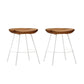 Solid Wood Modern Counter & Bar Stools Matte Finish Indoor Stools Walnut White 2 Piece Set Short Stool(18"H) Clearhalo 'Bar Furniture' 'Bar Stools' 'bar_stools' 'furn' 'furn_bar_stools' 'Furniture' 'Kitchen & Dining Furniture' 6747814