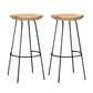 Solid Wood Modern Counter & Bar Stools Matte Finish Indoor Stools Natural Wood Black 2 Piece Set Bar Stool(30"H) Clearhalo 'Bar Furniture' 'Bar Stools' 'bar_stools' 'furn' 'furn_bar_stools' 'Furniture' 'Kitchen & Dining Furniture' 6747819