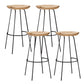 Solid Wood Modern Counter & Bar Stools Matte Finish Indoor Stools Natural Wood Black 4 Piece Set Bar Stool(30"H) Clearhalo 'Bar Furniture' 'Bar Stools' 'bar_stools' 'furn' 'furn_bar_stools' 'Furniture' 'Kitchen & Dining Furniture' 6747820