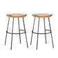 Solid Wood Modern Counter & Bar Stools Matte Finish Indoor Stools Natural Wood Black 2 Piece Set Counter Stool(26"H) Clearhalo 'Bar Furniture' 'Bar Stools' 'bar_stools' 'furn' 'furn_bar_stools' 'Furniture' 'Kitchen & Dining Furniture' 6747824