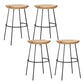 Solid Wood Modern Counter & Bar Stools Matte Finish Indoor Stools Natural Wood Black 4 Piece Set Counter Stool(26"H) Clearhalo 'Bar Furniture' 'Bar Stools' 'bar_stools' 'furn' 'furn_bar_stools' 'Furniture' 'Kitchen & Dining Furniture' 6747825