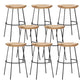 Solid Wood Modern Counter & Bar Stools Matte Finish Indoor Stools Natural Wood Black 8 Piece Set Counter Stool(26"H) Clearhalo 'Bar Furniture' 'Bar Stools' 'bar_stools' 'furn' 'furn_bar_stools' 'Furniture' 'Kitchen & Dining Furniture' 6747827