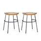 Solid Wood Modern Counter & Bar Stools Matte Finish Indoor Stools Natural Wood Black 2 Piece Set Short Stool(22"H) Clearhalo 'Bar Furniture' 'Bar Stools' 'bar_stools' 'furn' 'furn_bar_stools' 'Furniture' 'Kitchen & Dining Furniture' 6747829