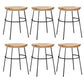 Solid Wood Modern Counter & Bar Stools Matte Finish Indoor Stools Natural Wood Black 6 Piece Set Short Stool(22"H) Clearhalo 'Bar Furniture' 'Bar Stools' 'bar_stools' 'furn' 'furn_bar_stools' 'Furniture' 'Kitchen & Dining Furniture' 6747831