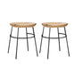 Solid Wood Modern Counter & Bar Stools Matte Finish Indoor Stools Natural Wood Black 2 Piece Set Short Stool(18"H) Clearhalo 'Bar Furniture' 'Bar Stools' 'bar_stools' 'furn' 'furn_bar_stools' 'Furniture' 'Kitchen & Dining Furniture' 6747834