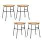 Solid Wood Modern Counter & Bar Stools Matte Finish Indoor Stools Natural Wood Black 4 Piece Set Short Stool(18"H) Clearhalo 'Bar Furniture' 'Bar Stools' 'bar_stools' 'furn' 'furn_bar_stools' 'Furniture' 'Kitchen & Dining Furniture' 6747835