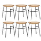 Solid Wood Modern Counter & Bar Stools Matte Finish Indoor Stools Natural Wood Black 6 Piece Set Short Stool(18"H) Clearhalo 'Bar Furniture' 'Bar Stools' 'bar_stools' 'furn' 'furn_bar_stools' 'Furniture' 'Kitchen & Dining Furniture' 6747836