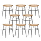 Solid Wood Modern Counter & Bar Stools Matte Finish Indoor Stools Natural Wood Black 8 Piece Set Short Stool(18"H) Clearhalo 'Bar Furniture' 'Bar Stools' 'bar_stools' 'furn' 'furn_bar_stools' 'Furniture' 'Kitchen & Dining Furniture' 6747837