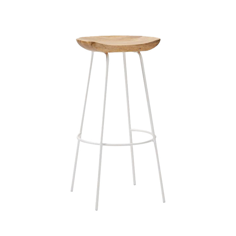 Solid Wood Modern Counter & Bar Stools Matte Finish Indoor Stools Natural Wood White 1 Piece Bar Stool(30"H) Clearhalo 'Bar Furniture' 'Bar Stools' 'bar_stools' 'furn' 'furn_bar_stools' 'Furniture' 'Kitchen & Dining Furniture' 6747838