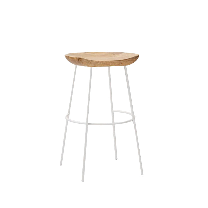 Solid Wood Modern Counter & Bar Stools Matte Finish Indoor Stools Natural Wood White 1 Piece Counter Stool(26"H) Clearhalo 'Bar Furniture' 'Bar Stools' 'bar_stools' 'furn' 'furn_bar_stools' 'Furniture' 'Kitchen & Dining Furniture' 6747843