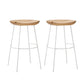 Solid Wood Modern Counter & Bar Stools Matte Finish Indoor Stools Natural Wood White 2 Piece Set Counter Stool(26"H) Clearhalo 'Bar Furniture' 'Bar Stools' 'bar_stools' 'furn' 'furn_bar_stools' 'Furniture' 'Kitchen & Dining Furniture' 6747844