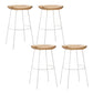 Solid Wood Modern Counter & Bar Stools Matte Finish Indoor Stools Natural Wood White 4 Piece Set Counter Stool(26"H) Clearhalo 'Bar Furniture' 'Bar Stools' 'bar_stools' 'furn' 'furn_bar_stools' 'Furniture' 'Kitchen & Dining Furniture' 6747845