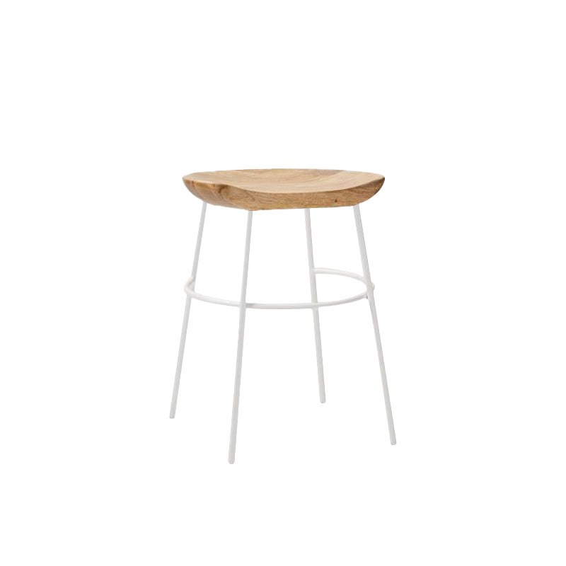 Solid Wood Modern Counter & Bar Stools Matte Finish Indoor Stools Natural Wood White 1 Piece Short Stool(22"H) Clearhalo 'Bar Furniture' 'Bar Stools' 'bar_stools' 'furn' 'furn_bar_stools' 'Furniture' 'Kitchen & Dining Furniture' 6747848
