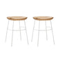Solid Wood Modern Counter & Bar Stools Matte Finish Indoor Stools Natural Wood White 2 Piece Set Short Stool(22"H) Clearhalo 'Bar Furniture' 'Bar Stools' 'bar_stools' 'furn' 'furn_bar_stools' 'Furniture' 'Kitchen & Dining Furniture' 6747849