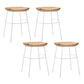 Solid Wood Modern Counter & Bar Stools Matte Finish Indoor Stools Natural Wood White 4 Piece Set Short Stool(22"H) Clearhalo 'Bar Furniture' 'Bar Stools' 'bar_stools' 'furn' 'furn_bar_stools' 'Furniture' 'Kitchen & Dining Furniture' 6747850