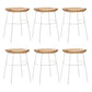 Solid Wood Modern Counter & Bar Stools Matte Finish Indoor Stools Natural Wood White 6 Piece Set Short Stool(22"H) Clearhalo 'Bar Furniture' 'Bar Stools' 'bar_stools' 'furn' 'furn_bar_stools' 'Furniture' 'Kitchen & Dining Furniture' 6747851