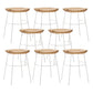 Solid Wood Modern Counter & Bar Stools Matte Finish Indoor Stools Natural Wood White 8 Piece Set Short Stool(22"H) Clearhalo 'Bar Furniture' 'Bar Stools' 'bar_stools' 'furn' 'furn_bar_stools' 'Furniture' 'Kitchen & Dining Furniture' 6747852