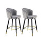 Glam Velvet Bar Stool Backrest Counter Stool for Bristol with Metal Legs Gray 2 Piece Set Clearhalo 'Bar Furniture' 'Bar Stools' 'bar_stools' 'furn' 'furn_bar_stools' 'Furniture' 'Kitchen & Dining Furniture' 6747865