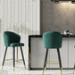Glam Velvet Bar Stool Backrest Counter Stool for Bristol with Metal Legs Clearhalo 'Bar Furniture' 'Bar Stools' 'bar_stools' 'furn' 'furn_bar_stools' 'Furniture' 'Kitchen & Dining Furniture' 6747867