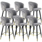 Glam Velvet Bar Stool Backrest Counter Stool for Bristol with Metal Legs Gray 8 Piece Set Clearhalo 'Bar Furniture' 'Bar Stools' 'bar_stools' 'furn' 'furn_bar_stools' 'Furniture' 'Kitchen & Dining Furniture' 6747870