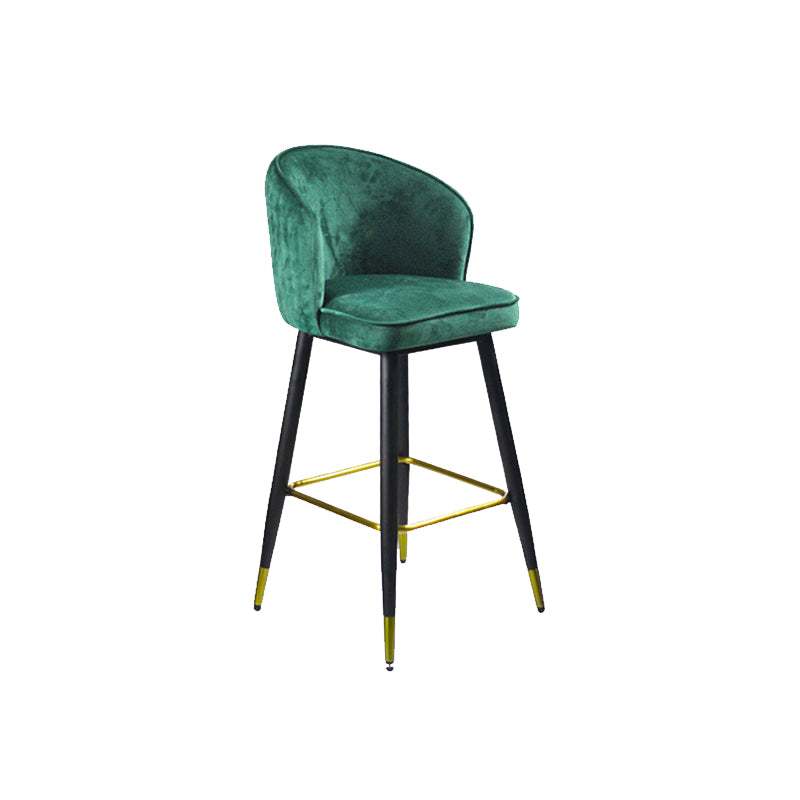 Glam Velvet Bar Stool Backrest Counter Stool for Bristol with Metal Legs Clearhalo 'Bar Furniture' 'Bar Stools' 'bar_stools' 'furn' 'furn_bar_stools' 'Furniture' 'Kitchen & Dining Furniture' 6747871
