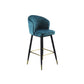 Glam Velvet Bar Stool Backrest Counter Stool for Bristol with Metal Legs Blue 1 Piece Clearhalo 'Bar Furniture' 'Bar Stools' 'bar_stools' 'furn' 'furn_bar_stools' 'Furniture' 'Kitchen & Dining Furniture' 6747873