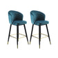 Glam Velvet Bar Stool Backrest Counter Stool for Bristol with Metal Legs Blue 2 Piece Set Clearhalo 'Bar Furniture' 'Bar Stools' 'bar_stools' 'furn' 'furn_bar_stools' 'Furniture' 'Kitchen & Dining Furniture' 6747875