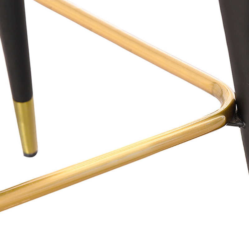 Glam Velvet Bar Stool Backrest Counter Stool for Bristol with Metal Legs Clearhalo 'Bar Furniture' 'Bar Stools' 'bar_stools' 'furn' 'furn_bar_stools' 'Furniture' 'Kitchen & Dining Furniture' 6747879