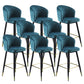 Glam Velvet Bar Stool Backrest Counter Stool for Bristol with Metal Legs Blue 8 Piece Set Clearhalo 'Bar Furniture' 'Bar Stools' 'bar_stools' 'furn' 'furn_bar_stools' 'Furniture' 'Kitchen & Dining Furniture' 6747880