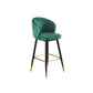 Glam Velvet Bar Stool Backrest Counter Stool for Bristol with Metal Legs Green 1 Piece Clearhalo 'Bar Furniture' 'Bar Stools' 'bar_stools' 'furn' 'furn_bar_stools' 'Furniture' 'Kitchen & Dining Furniture' 6747881
