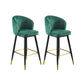 Glam Velvet Bar Stool Backrest Counter Stool for Bristol with Metal Legs Green 2 Piece Set Clearhalo 'Bar Furniture' 'Bar Stools' 'bar_stools' 'furn' 'furn_bar_stools' 'Furniture' 'Kitchen & Dining Furniture' 6747882