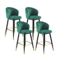 Glam Velvet Bar Stool Backrest Counter Stool for Bristol with Metal Legs Green 4 Piece Set Clearhalo 'Bar Furniture' 'Bar Stools' 'bar_stools' 'furn' 'furn_bar_stools' 'Furniture' 'Kitchen & Dining Furniture' 6747883