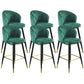 Glam Velvet Bar Stool Backrest Counter Stool for Bristol with Metal Legs Green 6 Piece Set Clearhalo 'Bar Furniture' 'Bar Stools' 'bar_stools' 'furn' 'furn_bar_stools' 'Furniture' 'Kitchen & Dining Furniture' 6747884