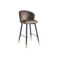 Glam Velvet Bar Stool Backrest Counter Stool for Bristol with Metal Legs Brown 1 Piece Clearhalo 'Bar Furniture' 'Bar Stools' 'bar_stools' 'furn' 'furn_bar_stools' 'Furniture' 'Kitchen & Dining Furniture' 6747886