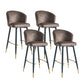 Glam Velvet Bar Stool Backrest Counter Stool for Bristol with Metal Legs Brown 4 Piece Set Clearhalo 'Bar Furniture' 'Bar Stools' 'bar_stools' 'furn' 'furn_bar_stools' 'Furniture' 'Kitchen & Dining Furniture' 6747888