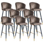 Glam Velvet Bar Stool Backrest Counter Stool for Bristol with Metal Legs Brown 8 Piece Set Clearhalo 'Bar Furniture' 'Bar Stools' 'bar_stools' 'furn' 'furn_bar_stools' 'Furniture' 'Kitchen & Dining Furniture' 6747890