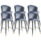 Glam Velvet Bar Stool Backrest Counter Stool for Bristol with Metal Legs Dark Gray 6 Piece Set Clearhalo 'Bar Furniture' 'Bar Stools' 'bar_stools' 'furn' 'furn_bar_stools' 'Furniture' 'Kitchen & Dining Furniture' 6747894