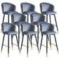 Glam Velvet Bar Stool Backrest Counter Stool for Bristol with Metal Legs Dark Gray 8 Piece Set Clearhalo 'Bar Furniture' 'Bar Stools' 'bar_stools' 'furn' 'furn_bar_stools' 'Furniture' 'Kitchen & Dining Furniture' 6747895