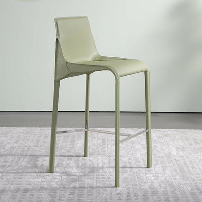 Modern Bar Stool Backrest Leather Counter Stool for Bristol with Metal Legs