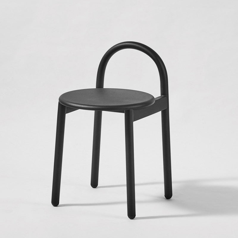 Contemporary Armless Dining Stools Solid Wood Bar Stools with Footrest