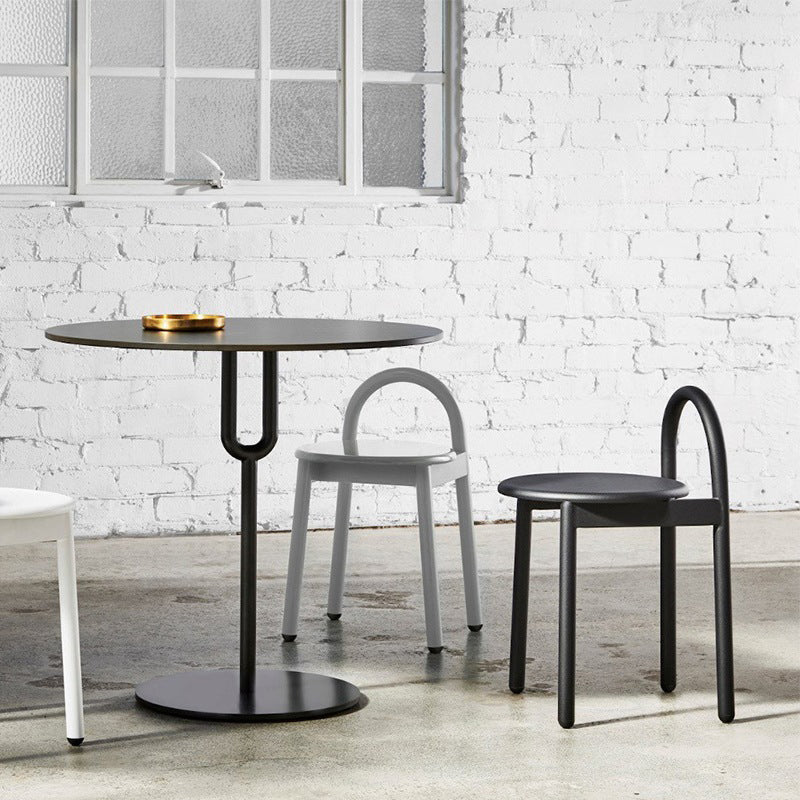 Contemporary Armless Dining Stools Solid Wood Bar Stools with Footrest