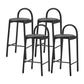 Contemporary Armless Dining Stools Solid Wood Bar Stools with Footrest